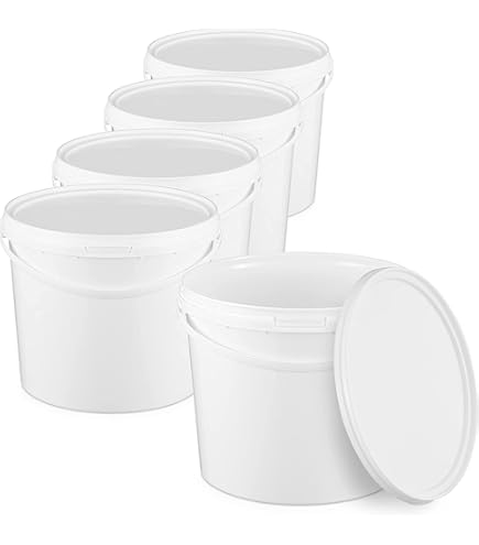 BenBow Bucket With Transparent Lid 20 Litres 1 X 20 Litre Food Grade Stable Airtight Plastic Storage Container With Metal Handle Empty