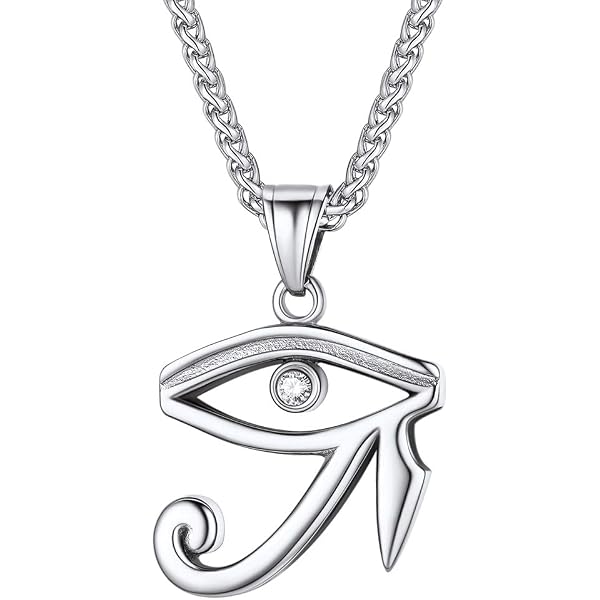 HUKKUN Occhio di Horus Collane in argento Sterling con luna celtica collana amuleto egiziano gioielli regalo per le donne, Argento sterling