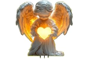 JIEJACK Grabschmuck wetterfest, Engel für Grab Wetterfest, Solar Engel Gartenstatue, Wasserdichte Betende Grabengel, Geeignet für Friedhof Dekoration und Blumentöpfe Dekoration als Taufe Geschenk (C)