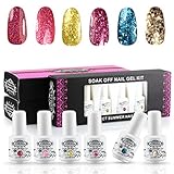 Perfect Summer 6pcs Gel Nail Polish 8ml UV Led Soak Off gel nails Varnish DIY Nail Art kits Gift set