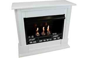 KAMINBAU MIERZWA Bio Etanolo Camino, Caminetto Modello Rafael Premium - Scegli tra 9 colori (bianco)