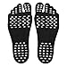 Price comparison product image Aelegant 1 Pair Men Women and Kids Stick-On Soles Barefoot Socks Beaches Invisible Shoes Flexible Foot Protector Outdoor Lightweight Shoes (L/EU 40-43, Black)