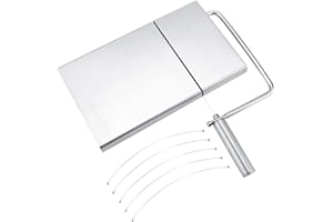 DeWin Fil pour Couper le Foie Gras et Service,Fil Coupe Foie Gras Lyre Trancheuse à Fromage en Acier Inoxydable Coupe Beurre Couteau Plateau de Service Outil de Coupe de Cuisine à Domicile