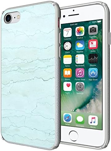 Protective iPhone 8 Case / iPhone 7 Case with Shock Absorption, Hard TPU and Marble Pattern Glass Materials, Slim fit Stylish Design for Apple iPhone 8 (2017) / iPhone 7 (2016) - Mint