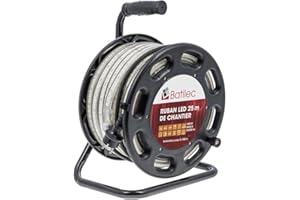BATILEC - Enrouleur Ruban LED de Chantier 25mètres– Puissant, Robuste et Pratique