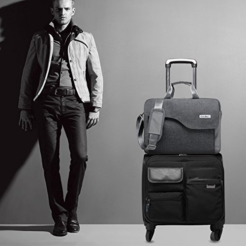 CoolBELL 15 6 Zoll Laptop Tasche Nylon Schultertasche mehrfach Abteil Messenger Bag Handtasche Tablet Aktentasche f  r Laptop   Tablet   Macbook Grau