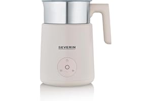 ‎SEVERIN SEVERIN Design Induktions-Milchaufschäumer, elektrischer Milchschäumer mit Edelstahlbehälter, kaltes & warmes Aufschäumen + Schokoladen-Funktion, geeignet für vegane Milch, Aesthetic, beige, SM 3589
