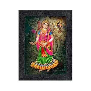 PnF Radha Rani Religious Wood Photo Frames with Acrylic Sheet (Glass) for Worship/Pooja(photoframe,Multicolour,8x6inch)-22615