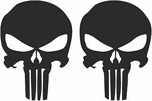 tradercat Handyaufkleber The Punisher Marvel - 2 Stück - 5x7cm - für Smartphone, Handy, Telefon, etc. – mit Anleitung