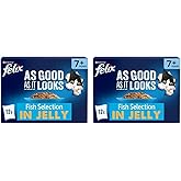 FELIX As Good As it Looks Senior 7+ Fish in Jelly Wet Cat Food 12x85g (Pack of 2)