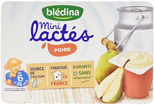 Blédina Les Mini Lactés Poire de 6 à 36 mois 6 x 55 g - Pack de 8