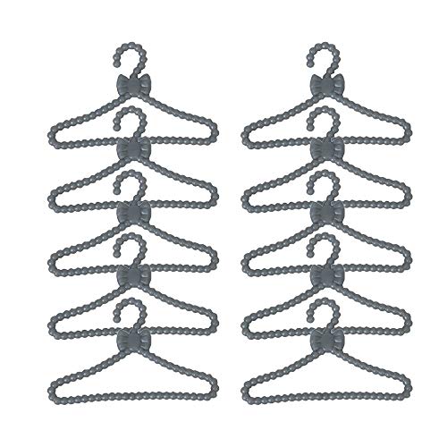 Preisvergleich Produktbild Ndier 12Pcs Puppenhaus Miniatur Puppe Kleiderbügel Grau