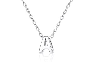 Silvora Letras A - Z Plata Colgantes Alfabeto para Hija Madre Abuela Mujeres, Collar de Plata 46cm Largo + 5cm Alargador, Plata de Primera Ley