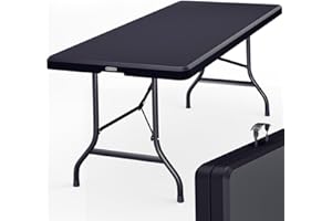 Casaria Tavolo da Giardino Portatile 183x76cm in Plastica 8 Persone Terrazza Balcone Tavolo da Campeggio Pieghevole