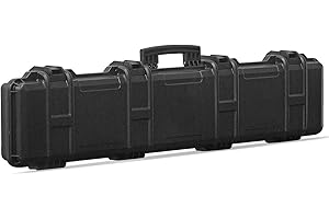 Merdia Custodie Dure per Fucili Custodia rigida per fucile ultra protettivo di alta precisione nera, resistente agli agenti atmosferici, con custodia pretagliata a pistola per schiuma intensiva