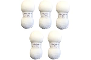 BABYDREAM 5 x 100g Baby Dream DK Baby Wool/Yarn (5 x 100g White)