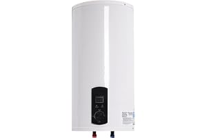 WSIKGHU Varmvattenbehållare panna 50 L/80 L/100 L/120 L, energisparande 2 000 W vertikal väggmonterad varmvattenberedare, max. 75°C, med läckageskydd, G1/2-kontakt (80 l)
