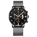Armbanduhren männer Herrenuhr mit Datum Funktion Herren Luxuxquarz-Sport-Militär-Edelstahl-Dial-Lederarmband-Armbanduhr Armbanduhr Uhren Armbanduhren Herrenarmbanduh E
