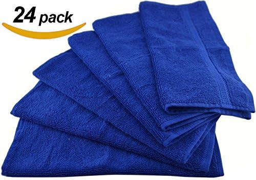 ROHI Salon Towels Easy Care, Ringspun Cotton for Maximum Softness and Absorbency, 24-pack - Royal Blue (30cm x 30cm)