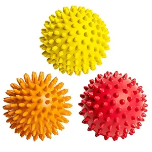 Cure18 Health and Yoga Spongy Reflex for Stress Relieving Spikes Makes Sensory Stimulation Complete Body Massage Ball Sports Rubber Massage Balls for Plantar (Ball-YGR-60)