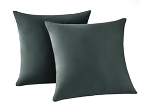 ‎RUIKASI RUIKASI Kissenbezug 40 x 40 2er Grau - Kopfkissenbezug 40x40 Anthrazit Kissen Bezug 40x40cm mit Reißverschluss aus Mikrofaser, Polsterbezug Doppelpack Set Pillow Case Pillow Cover