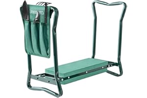 GREENERA Garden Kneeler with Handles,2-in-1 Soft Foam Kneeling Pad,Portable Kneeler Seat With Removable Tool Pouch,Folding Padded Garden Kneeler,Lightweight Gardening Stool Garden Kneeling Bench for Gardening