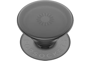 PopSockets: PopGrip Plant - Wykonany z materiałów roślinnych rozkładany uchwyt i stojak do telefonów z wymiennymi krążkami PopTop - Translucent Black