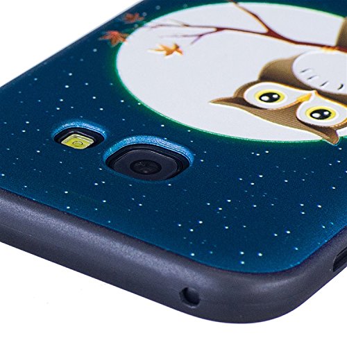 Samsung A5 (2017) Hülle, Edaroo Bunt Malerei Ultra Slim Schwarz Flexible Silikon Gummi Handy Schutzhülle Schale Schutz Phone Case Cover Dauerhaft Stoßfest Bumper für Samsung Galaxy A5 (2017) – Niedlich Lustig Eule Mond - 5