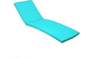 DECO ARTS Coussin Bain de Soleil - Matelas Rectangulaires pour Chaise Longue - Coussin Déhoussable avec Traitement imperméable et Poignées de Transport - Certifié Oeko-TEX - 185x60x5 cm