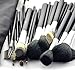 MSQ Professional 32pcs Animal Hair Makeup Brush Set Natural Wood Handle With PU Leather Case