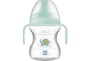 MAM - Tasse d’apprentissage – Tasse à bec 6+ mois 190 ml (coloris aléatoire) – Tasse pour bébé avec poignées ergonomiques