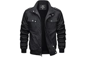 MAGCOMSEN Blouson Cargo Militaire pour Hommes Léger Coupe-vent en Coton Décontracté Mi-saison avec Col Rabattu Zippe et Multipoches