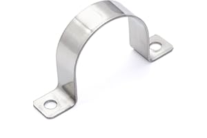 FamlTol 6 Stk U-Rohrschellen,Zweiloch Rohrschelle Befestigungsschelle Edelstahl Für Pipeline Elektroleitung Leerrohre Ø 50 mm