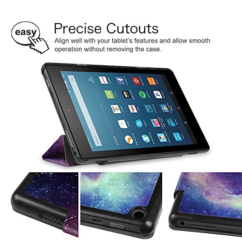 Fintie Hülle für Fire HD 8 2016 – Ultra Slim Lightweight Schutzhülle Smart Cover mit Standfunktion und Auto Schlaf / Wach Funktion für das neue Fire HD 8 Tablet (6. Generation – 2016 Modell), Die Galaxie - 7