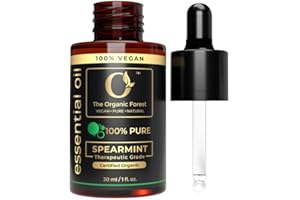 THE ORGANIC FOREST – VEGAN . PURE . NATURAL Organic Spearmint Oil for Skin and Body Massage | Spearmint Essential Oil for Aromatherapy | Spearmint Oil for Facial Hair |