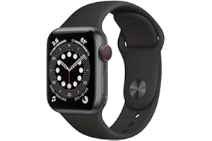 Apple Watch Series 6 (GPS + Cellular, 40 mm) Caja de Aluminio en Gris Espacial - Correa Deportiva Negra