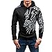 Produktbild Kapuzenpullover Sweatshirt Mantel Herren Outwear StrickJacke Men Printed Langarm Sweatshirt Tops Bluse Von Xinan (XXL, Schwarz)