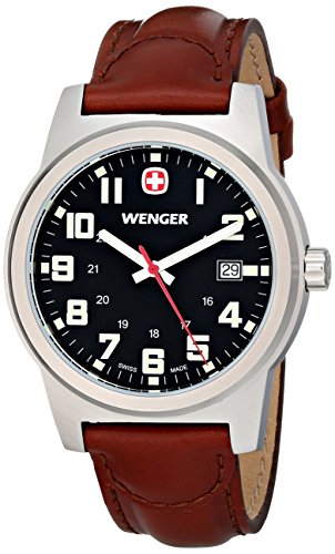 Wenger Men's Field Classic 41mm Brown Leather Band Swiss Quartz Watch 72800