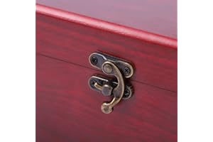 12 PCS XIAOBUU Horn Clasp Hook Vintage Buckle Hook Latch Hook Hasp with Screws for Wood Jewelry Box Decoration