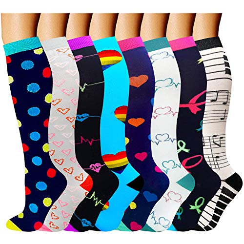 Diu Life Compression Socks for Women and Men-Best Medical,for Running,Nursing,Circulation & Recovery, Hiking Travel & Flight Socks-20-25mmHg