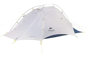 Naturehike Cloud-Up 2 Tente Dôme Randonnée Autoportante Ultra-légère pour 2 Personnes Imperméable Autoventilation pour Camping Outdoor Cyclisme Moto (15D Cloud up - Aile Amélioré)