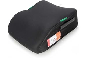 BUBBLE STORE Kindersitzerhöhung nach UN/ECE R129, Autositzerhöhung für Kinder von 135 – 150 cm, Sitz anatomisch geformt, Polyester-Bezug abnehmbar und waschbar (Schwarz)