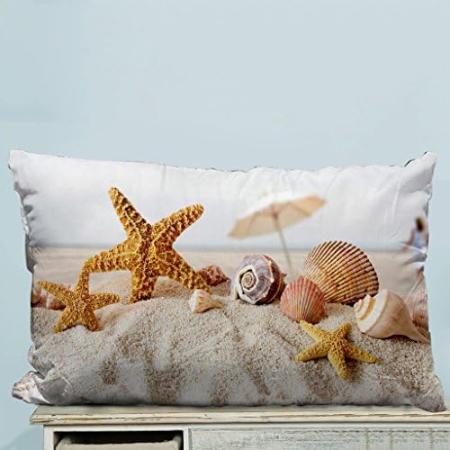 Advanced technology Printed Popular Star Fish Sea Shell Beach Custom Zippered Pillow Cases 20x30 inches(Two sides)