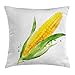Produktbild Garden Decor Throw Pillow Cushion Cover, Corn with Paint Splashes Fresh Organic Food Harvest Watercolor Drawing, Decorative Square Accent Pillow Case, 18 X 18 inches, Green Yellow White
