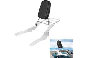 DSISIMO Passenger Backrest Sissy Bar with Luggage Rack Compatible with for Yamaha Vstar 650 400 Custom 1996-2017 Dragstar 650 400 Custom 1996-2017, Chrome Motorcycle Rear Sissy Bar Backrest