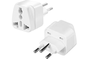 HERFAIR 2 Pack UK to Swiss Plug Adapter,Switzerland Plug Adapter,UK to Switzerland Plug Adapter,European Travel Universal Plug Adapter for Using in Switzerland (2PCS, White)