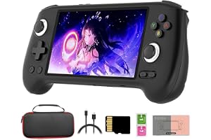 RG556 retro handhållen spelkonsol, Android 13 Unisoc T820 5,3 tum AMOLED-skärm stöder WiFi videospel spelare för vuxna barn (4+ ) – med bärväska