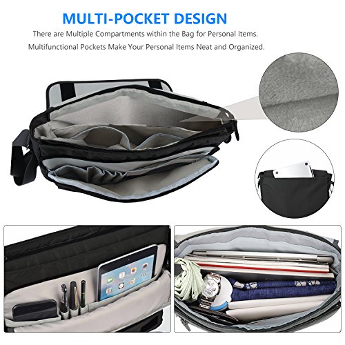 Messenger Bag von EKOOS  Unisex 14 Zoll Umh  ngetasche Aktentasche Schultertasche mit Laptopfache  Laptoptasche Notebooktasche A4 Ordner Arbeit Uni Re