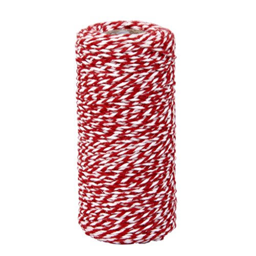 100m Wickeln Geschenk Baumwollseil Band Schnur Seil Schnur String Rot, Weiss - 5