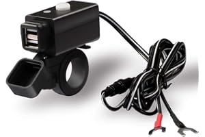 JTENG Motocicletta Impermeabile Caricabatterie USB Cellulare Caricatore 3.1A/3.1A Porte USB Doppie 12V/24V Adattatore Splitter Porta Alimentazione LED Display Tensione